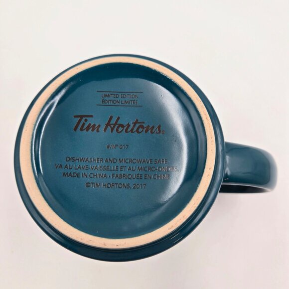 Tim Hortons Collectible Coffee Tea Mug Cup Blue Bear 2017 Read - Picture 10 of 10